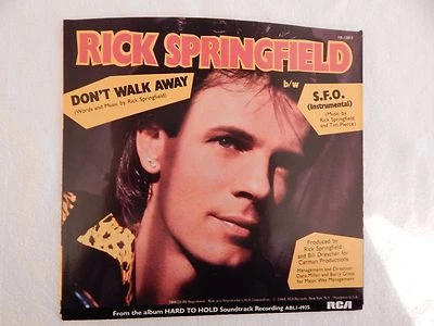  RICK SPRINGFIELD "DON'T WALK AWAY" PICTURE SLEEVE!  NEW! ONLY NEW COPY ON eBAY! - Image 1 of 2