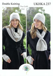 Hand Knitting PATTERN ONLY Adults Scarf Snood Hat Hand Warmers UKHKA237 New - Picture 1 of 3