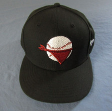 Quad City River Bandits Hat Cap Fitted Mens Size 8 Black Minor League Baseball