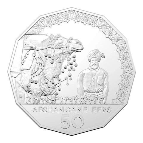 Australia 2020 Afghan Cameleers of The Outback 50c Fifty Cents UNC Coin Carded Cover