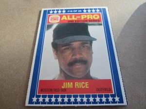 1987 BURGER KING 2 CARD MLB PANEL JIM RICE RED SOXS/HOF TONY PENA PIRATES