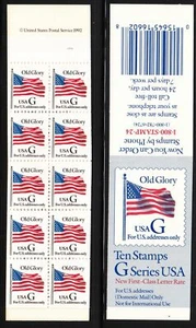 1994 G Rate BK219 (32c) Sc 2883a panes (2) coated paper MNH plate number 1111 - Picture 1 of 1