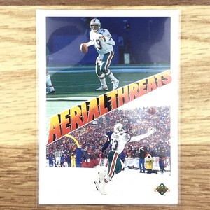 Dan Marino Mark Clayton Card Aerial Threats NFL 1991 Upper Deck Football #34