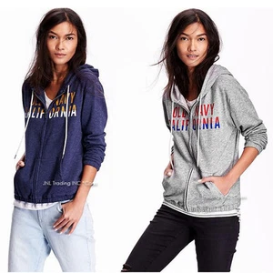 NWT Old Navy Women's Logo French Terry Zip Hoodie Lightweight Jacket sweatshirt - Picture 1 of 7