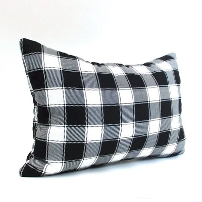 Lavender Buckwheat Pillow, Plaid Lumbar Support, Neck Roll, 12" X 8 1/2" - Изображение 1 из 4
