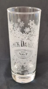Jack Daniels Highball Glass Old No. 7 Etched Snowflake Winter Design - Picture 1 of 1