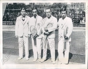 1934 Japanese Davis Cup Team Before Jiro Satoh Death Press Photo - Picture 1 of 2