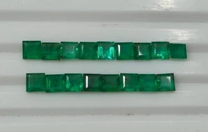 6.50 Carats Natural Zambian Emerald 4 mm Square Cut Loose Gemstones Bulk Lot - Picture 1 of 5