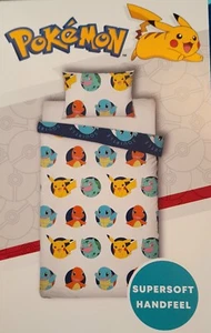 Neu Pokemon Supersoft Wende Einzel Bettbezug Set. Pikachu Charmander - Bild 1 von 4