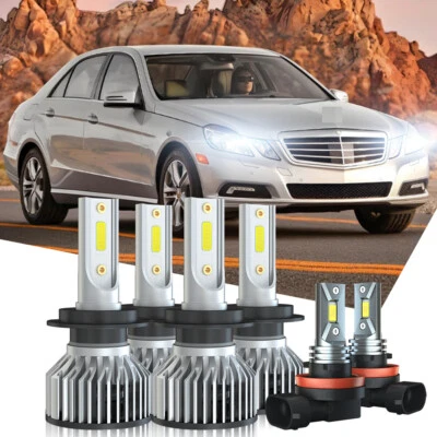 For Mercedes-Benz E350 E320 E550 -6x LED Headlight & Fog Light Bulbs Kit - Image 1 of 4