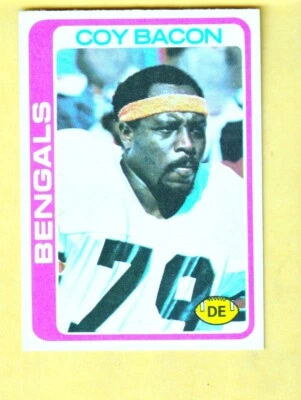 Coy Bacon Cincinnati Bengals 1978 Topps #135 Jackson State Ironton Ohio - Image 1 of 2