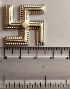 1 Pc 999 Silver 2.5 cm 1.7 gram Hindu Religious Swastik Swastika - Temple, Pooja - Picture 1 of 3