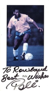 Legendary Autograph: Pele Autographed Photo - A Personalized Tribute to Roland - Bild 1 von 3