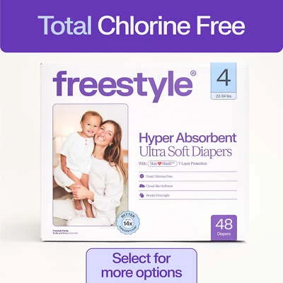  Hyper Absorbent Ultra Soft Baby Diapers, Size 4, 48 Count (Select for More) - Image 1 of 4