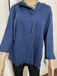 ELLEN TRACY LINEN blouse size S color blue #4 - Picture 1 of 11