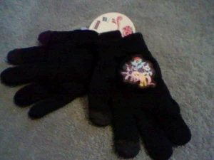 BRAND NEW GIRL'S MY LITTLE PONY BLACK STRETCH GLOVES - Picture 1 of 4