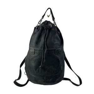Vintage Rugby North America Grained Leather Bucket Backpack - Picture 1 of 16