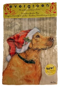 GOLDEN LAB RETRIEVER PERRO USA BANDERA GORRA DE SANTA CLAUS ~ TALLA 12x18 - Imagen 1 de 1
