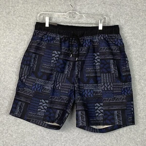 Kirkland Swim Trunks Mens Large Blue Black Drawstring Mesh Lined Pockets NWT - Picture 1 of 16