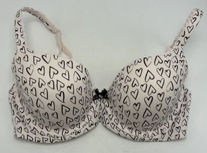 Victorias Secret Bra 34D Body by Victoria Pink Black Hearts Underwire - Picture 1 of 10