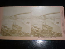 Old stereoview photograph Brooklyn Bridge New York W Kilburn Littleton USA 1888