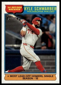2025 Topps Heritage Kyle Schwarber #2 '24 Record Breakers Phillies - Picture 1 of 2