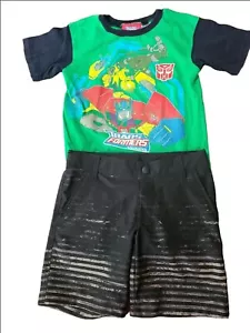Boy's 6 Summer outfit NWT shorts adjustable waist EUC Transformer shirt - Picture 1 of 11