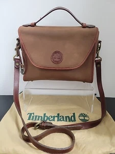 Vintage Timberland Nubuck Leather Crossbody Purse Bag Made in USA - Picture 1 of 24