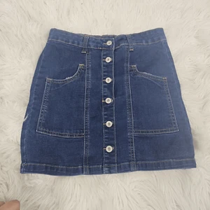ADRIANO GOLDSCHMIED Sz14Y GIRL'S THE COLETTE BUTTON FRONT STRETCH DENIM SKIRT AG - Picture 1 of 6
