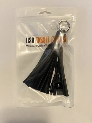 Urge Basics Black USB Tassel Charm Keychain Charger, Micro USB Charging Cable - Image 1 of 3