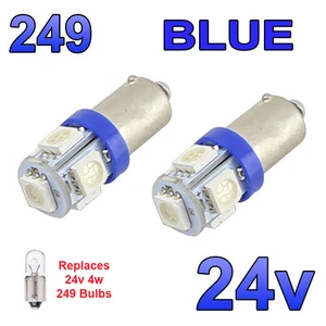 Camión 2 bombillas brillantes bayoneta azul 249 BA9s T4W 5 SMD bayoneta HGV  - Imagen 1 de 7