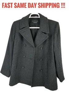 Towne Collection Women’s London Fog Coat Size Medium Mint condition gray black  - Picture 1 of 9