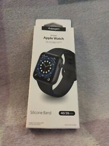 Mattschwarz Apple Watch 7 6 SE 5 4 3 2 1 Armband 41mm 40mm 38mm, Spigen Uhrenband