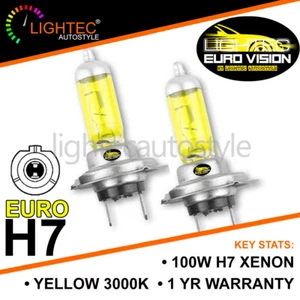 LIGHTEC H7 EURO YELLOW XENON HALOGEN BULBS 12V 100W UPGRADE 3000K DIPPED BEAM UK - Picture 1 of 9