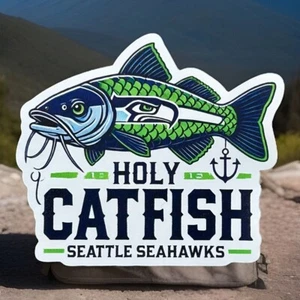 Seattle Seahawks Holy Catfish Sticker 12th Man DK Metcalf NFL Steve Raible 3” - Picture 1 of 2