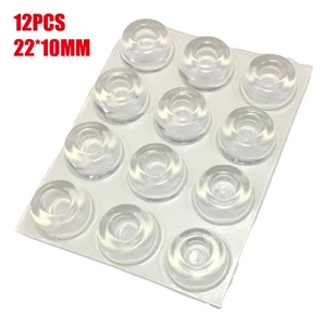12 Pcs Clear Self Adhesive Stopper Rubber Damper Buffer Cabinet Bumpers Silic-rt - Foto 1 di 6