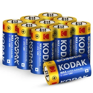 Kodak C Batterien LR14 10er Pack 1,5V lange Dauer Max Super Alkaline Batterien - Bild 1 von 8
