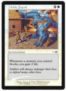Noble Stand 2000 Nemesis SHIFTED FOIL MISPRINT White Enchantment MTG SP - NM AZ3 - Picture 1 of 3