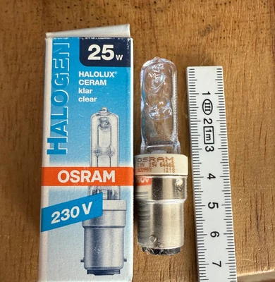 NEUE OSRAM HALOLUX CERAM B15d / SBC 25W 64466 KL KLAR CLEAR 25 WATT DIMMBAR NEU - Bild 1 von 4