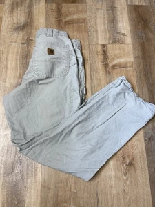 Vintage Carhartt Carpenter Baggy Workwear Pants Dungaree Size 33x34 B151 TAN - Picture 1 of 11