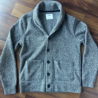 Маленький серый кардиган Old Navy для мальчиков с вязаными карманами с длинным рукавом - Изображение 1 из 4