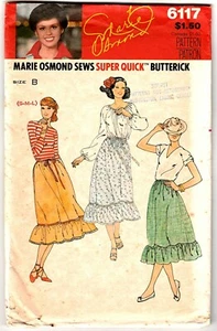 Vintage Marie Osmond Schnittmuster Butterick 6117 Quick Easy Misses Rock Gr. B - Bild 1 von 2