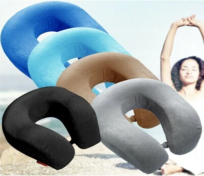 BOOKISHBUNNY Memory Foam Large U Shaped Travel Pillow Neck Support Head Rest Car Seat Cushion