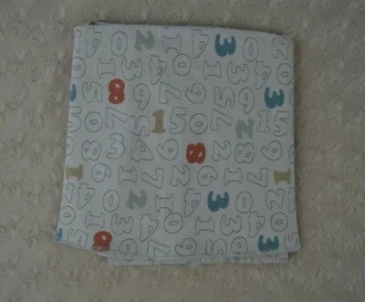 Manta de bebé Hallmark Numbers gris azul tostado 123 jersey tejido una capa delgada Foto 1 de 4