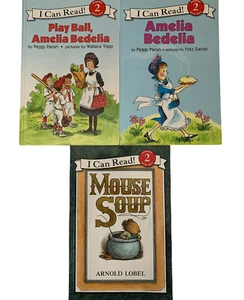 Level 2 Readers Lot of 3 Books Mouse Soup Amelia Bedelia Peggy Parish Paperbacks - Imagen 1 de 7