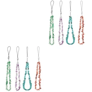 8 PCs Perlen Telefon Lanyard Crystal Stone Telefon Charme Gurt Handgelenk - Zdjęcie 1 z 12