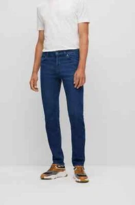 Hugo Boss MAINE Regular fit Straight Stretch Men's Blue Jeans new - Picture 1 of 7