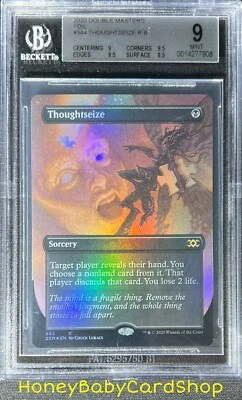 MTG Double Masters 2020 Thoughtseize BGS 9.0 MINT Foil Box Topper - Image 1 of 4
