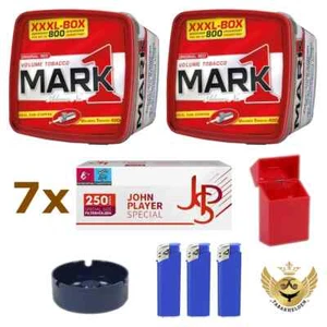 2x Mark Adams No_1 Tabak 400g + 7x JPS John Player Special Extra Hülsen á 250 St