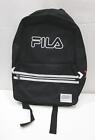 New Fila Black Two Zip Pocket Logo Sports Backpack Rrp$35